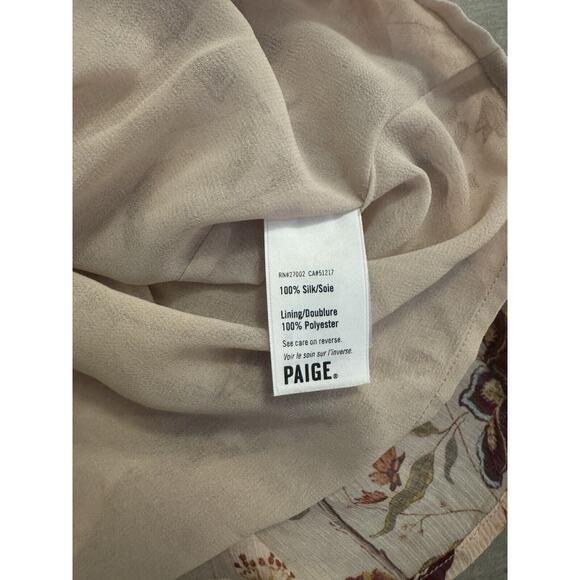 Paige Floral Paisley Tiered Mini Dress sz S: V Neck Ruffle, Smocked Waist, Flowy - Picture 7 of 9